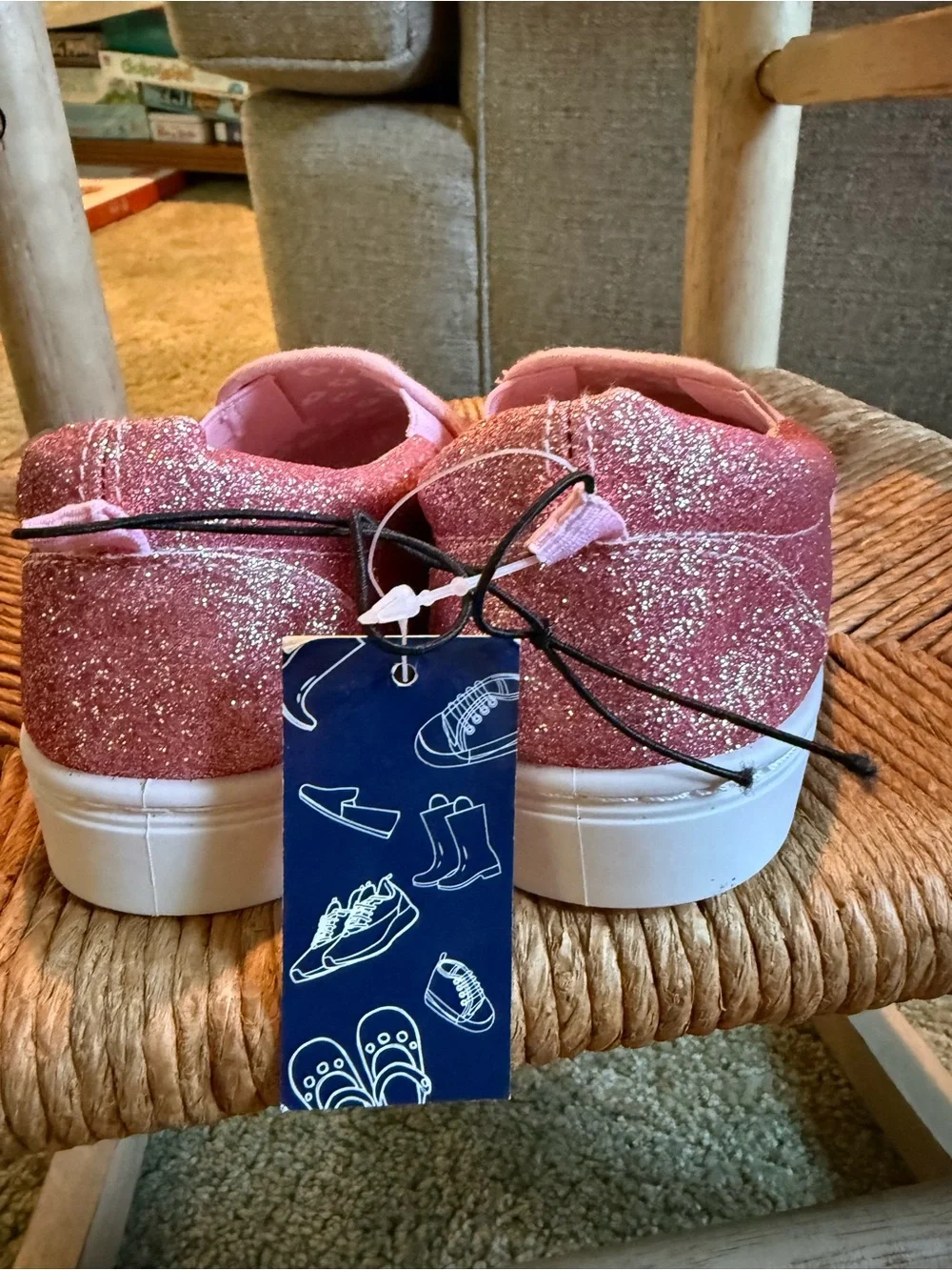 Kids Sparkle Slip-On Shoes - Pink Glitter